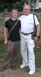 Jon and Ken walking to Peace Corps office in Accra